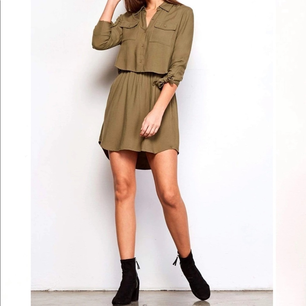 Jack by BB Dakota Blige Olive Green Dress